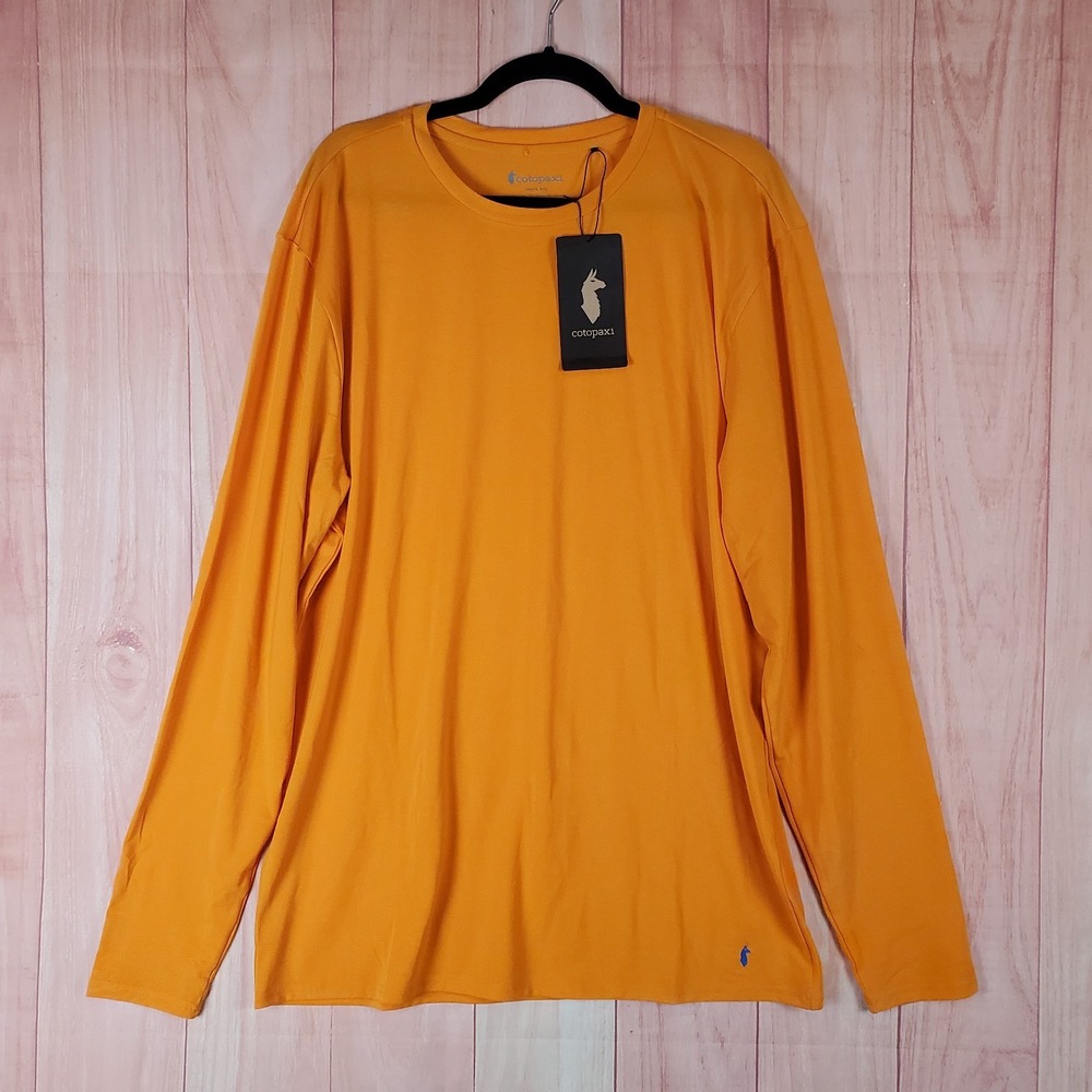 Cotopaxi Quito Active Shirt Mens 2XL Orange Stretch Logo Long Sleeve Athletic
